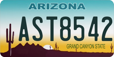 AZ license plate AST8542