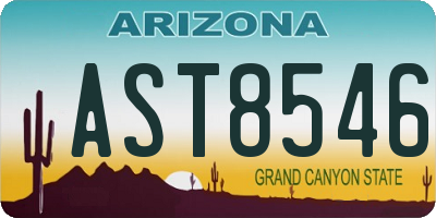 AZ license plate AST8546
