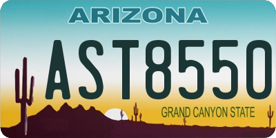 AZ license plate AST8550