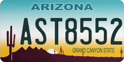 AZ license plate AST8552