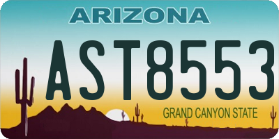 AZ license plate AST8553