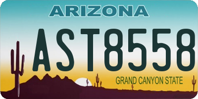 AZ license plate AST8558