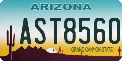 AZ license plate AST8560