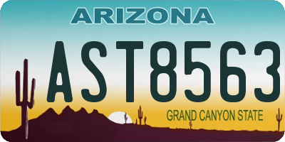AZ license plate AST8563