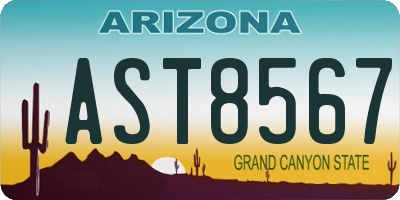 AZ license plate AST8567
