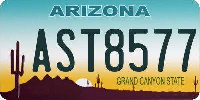 AZ license plate AST8577