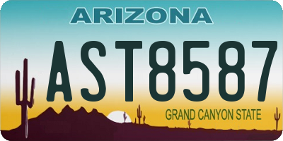 AZ license plate AST8587
