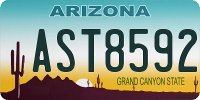 AZ license plate AST8592