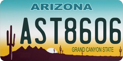 AZ license plate AST8606