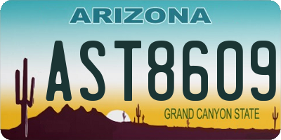AZ license plate AST8609