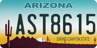 AZ license plate AST8615