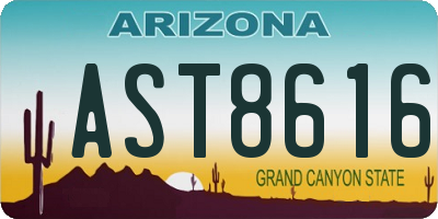 AZ license plate AST8616