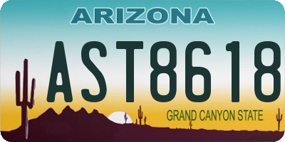 AZ license plate AST8618