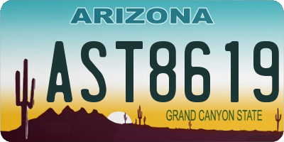 AZ license plate AST8619