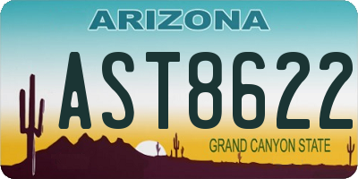 AZ license plate AST8622