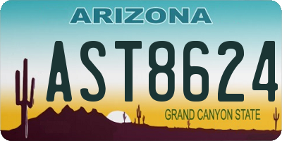AZ license plate AST8624