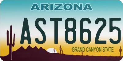 AZ license plate AST8625