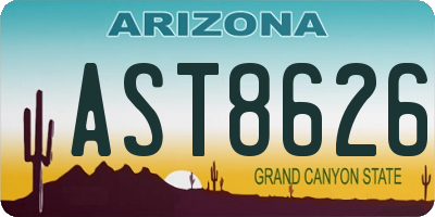 AZ license plate AST8626