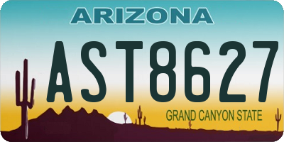 AZ license plate AST8627