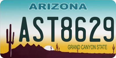 AZ license plate AST8629