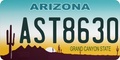 AZ license plate AST8630