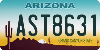 AZ license plate AST8631