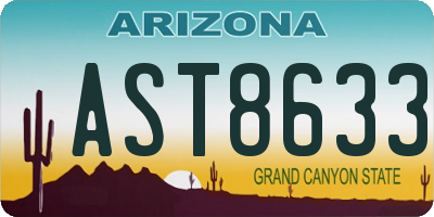 AZ license plate AST8633