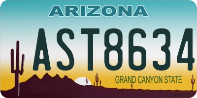 AZ license plate AST8634