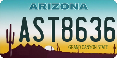 AZ license plate AST8636