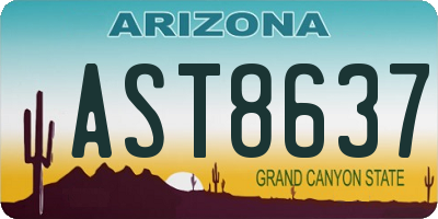 AZ license plate AST8637