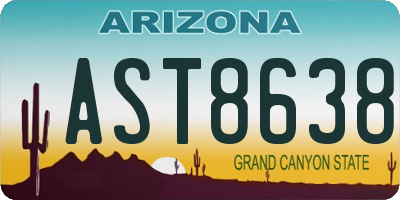 AZ license plate AST8638