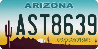 AZ license plate AST8639