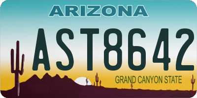 AZ license plate AST8642