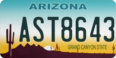AZ license plate AST8643