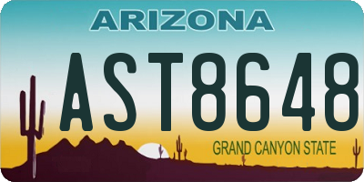 AZ license plate AST8648