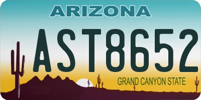 AZ license plate AST8652