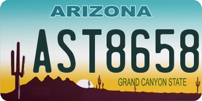 AZ license plate AST8658