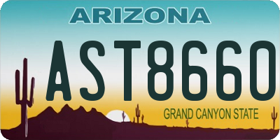 AZ license plate AST8660
