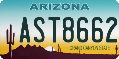 AZ license plate AST8662