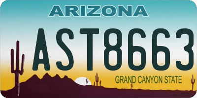 AZ license plate AST8663