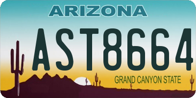 AZ license plate AST8664