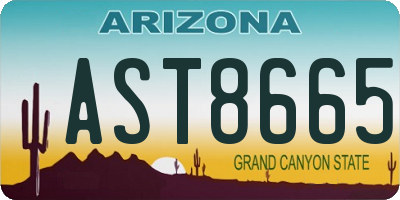 AZ license plate AST8665
