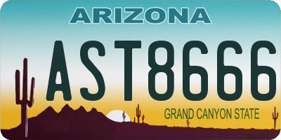 AZ license plate AST8666