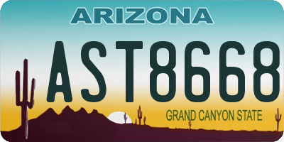 AZ license plate AST8668