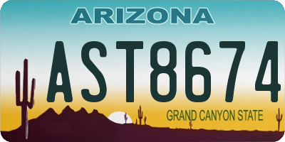 AZ license plate AST8674