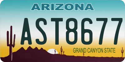 AZ license plate AST8677