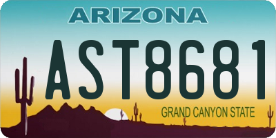 AZ license plate AST8681