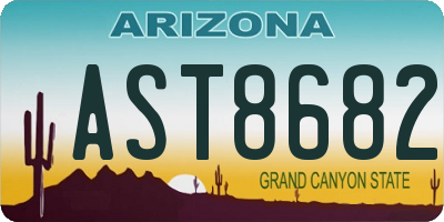 AZ license plate AST8682