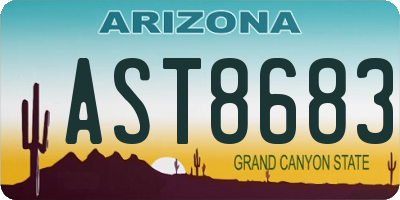 AZ license plate AST8683