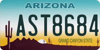 AZ license plate AST8684